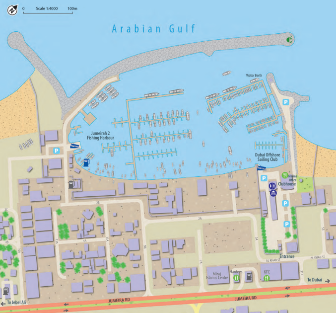 Dubai offshore sailing club map